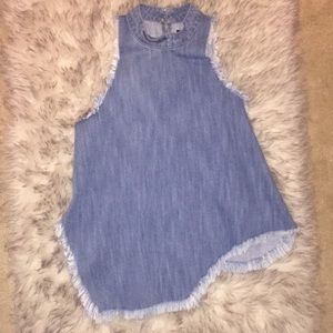DO+BE denim frayed edge top